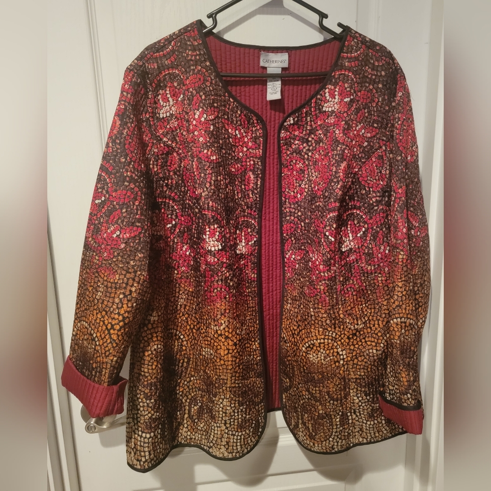 BNWT, CATHERINE'S, PLAID QUILTED OVERCOAT